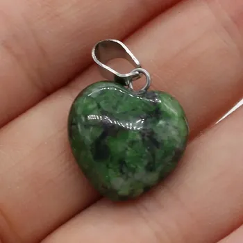 Přívěsek Přívěsek přírodní kámen srdce 16mm | šperk - epidot