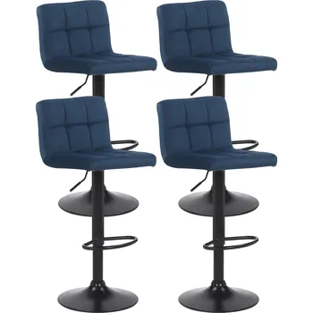 Barová židle LRCZ Sada 4 sametových barových židlí Feni Barva: šedá