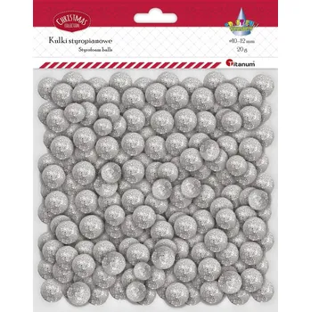 Vrták Polystyrenové kuličky s třpytkami stříbrné 20g Titanum