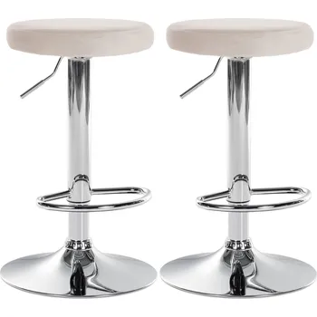 Barová židle LRCZ Sada 2 barových židlí Ponte velvet Barva: červená, Materiál rámu: Kov matně bílý