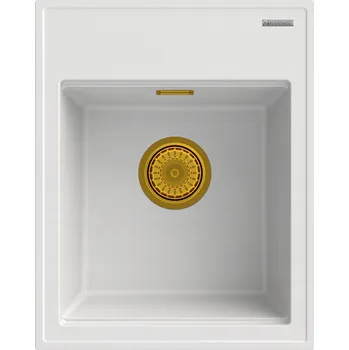 Granitový dřez Jednokomorový granitový dřez Granitan ALOR, bílý
