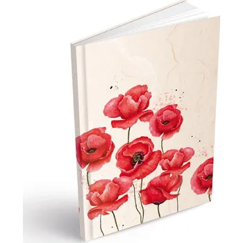 Zápisník Záznamová kniha – červené máky A5 / linka / 100 listů