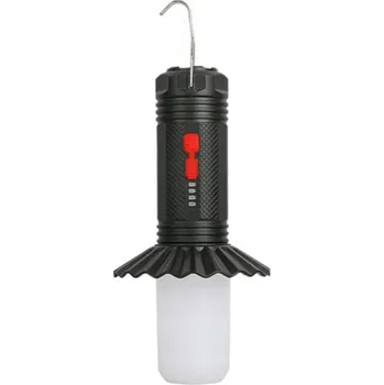 Svítilna Verk 12377 Multifunkční LED kempingová lampa 2v1, černá