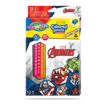 Výtvárné potřeby Pastelky trojhranné Colorino Marvel Avengers 12+1 + ořezávátko