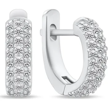 Náušnice Brilio Silver Slušivé stříbrné náušnice se zirkony EA944W + 2 měsíce na vrácení zboží