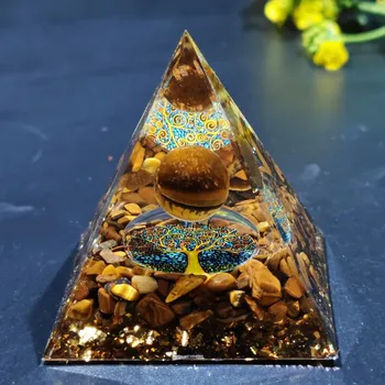 Krystalová orgonitová pyramida 5 cm | dekorace - Typ 3