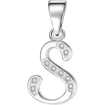 Přívěsek Stříbrný přívěsek písmeno se zirkony | šperk - Přívěsek S