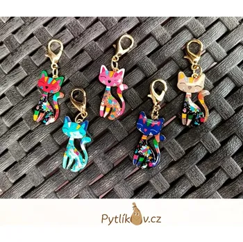 Přívěsek Přívěsek na klíče/kabelku/batoh Kočka Barva mix (Přívěsek s karabinkou. Testováno na nikl. Materiál: Zinkoslitina.)