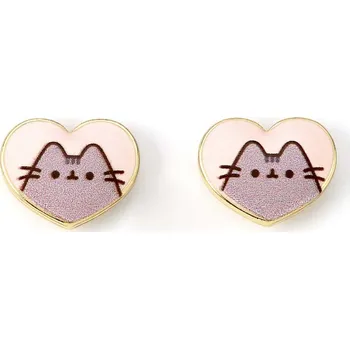 Náušnice Pusheen kočičí růžové srdíčkové náušnice