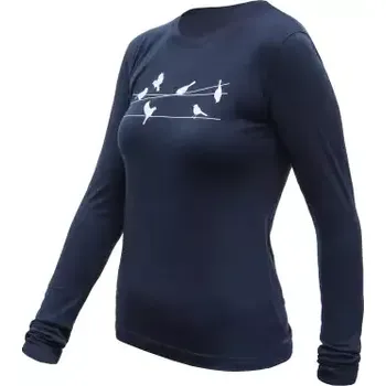 Dámské tričko Sensor Merino Active Songbirds dámské triko dlouhý rukáv Deep Blue vel. XL