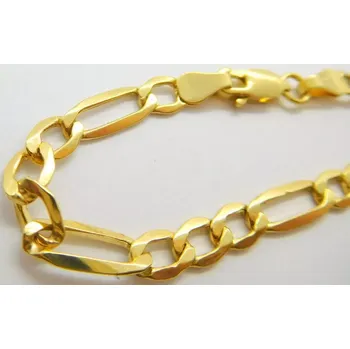 Řetízek Klenoty Budín Pánský mohutný masivní zlatý řetěz řetízek ze žlutého zlata FIGARO 55cm 585/6,05gr HK6277 (Klenoty Budín Pánský mohutný masivní zlatý řetěz řetízek ze žlutého zlata FIGARO 55cm 585/6,05gr HK6277)