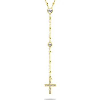 Náhrdelník Brilio Silver Nadčasový pozlacený náhrdelník Růženec NCL113Y + 2 měsíce na vrácení zboží