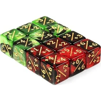 Příslušenství k deskovým hrám Positive/Negative Dice Counters red/green