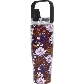 Termohrnek CMP KA0677 Termohrnek s květinovým motivem a modrou rukojetí na přenášení, 900 ml