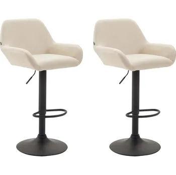 Barová židle LRCZ Sada 2 barových židlí Braga v imitaci kůže Barva: černá, Barva rámu: chrom