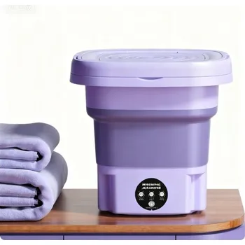 Pračka Mini automatická skládací cestovní pračka 8L fialová