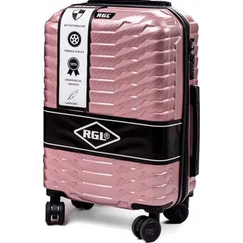 Růžový extravagantní skořepinový kufr "Shiny" - vel. M