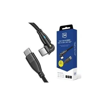 Datový kabel 3mk Hyper Cable N-SERIES C to C 2m 20V 3A 60W Black - Swivel