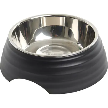 Miska pro psa Kruuse Miska melamin Frosted Ripple Bowl 350ml černá BUSTER