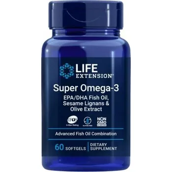 Life Extension Super Omega-3 EPA/DHA Fish Oil, Sesame Lignans & Olive Extract 60 kapslí + Sleva 3 % pro registrované