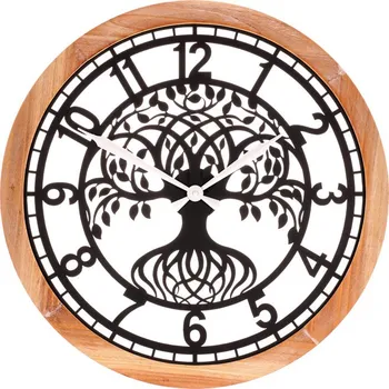 Hodiny Nástěnné hodiny Autronic Hodiny nástěnné - pr. 60 cm, kov a MDF, strom života (HA1740)