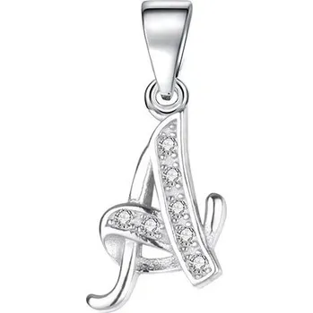 Přívěsek Stříbrný přívěsek písmeno se zirkony | šperk - Přívěsek A