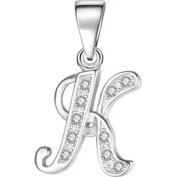 Přívěsek Stříbrný přívěsek písmeno se zirkony | šperk - Přívěsek K.