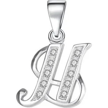 Přívěsek Stříbrný přívěsek písmeno se zirkony | šperk - Přívěsek H