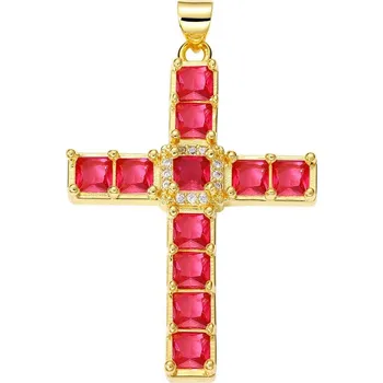 Přívěsek Přívěsek kříž se zirkony | šperk - PX2255-G