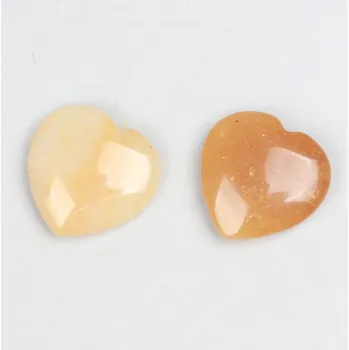 Srdcový přírodní kámen lásky | dekorace - žlutý nefrit