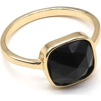 Prsten Otevírací prsten s přírodním kamenem | módní šperk - 20mm , Černý achát
