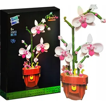 ostatní stavebnice ORCHIDEJ V KVĚTINÁČKU Z STAVEBNICE STAVEBNÍ BLOKY KVĚT ORCHIDEJ KVĚT