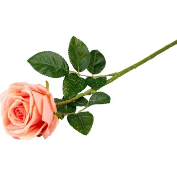 umělá květina Umělé květiny, plast, růže, oranžová 600mm 39 gram
