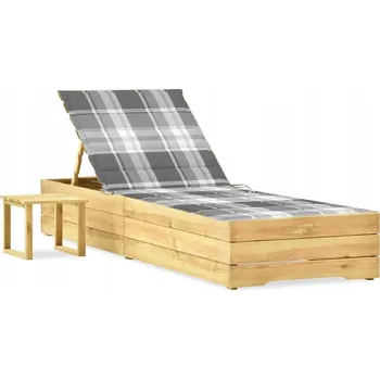 Zahradní lehátko Lehátko VidaXL šedé dřevěné