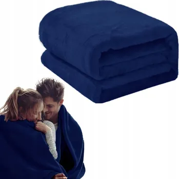 Prostěradlo Měkká deka 200x220cm přehoz Hladký polyester pléd tmavě modrá (granátová)