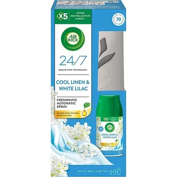 Osvěžovač vzduchu Air Wick Freshmatic komplet Cool Linen & White Lilac 250ml