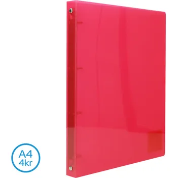 LUMA Pořadač A4 4 kroužkový 25mm Červený