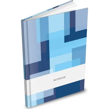 Zápisník Záznamová kniha A4 – modrá geometrie / 100 listů / čtvereček