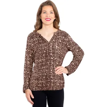 Dámské tričko Dámské tričko s dlouhým rukávem HELAJA Hnědá XXXL