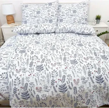 Povlečení Francouzské krepové povlečení Herbář Modrý Zapínání: zip, Velikost polštáře: 2x50x70, Velikost přikrývky: 240x200 Šev uprostřed