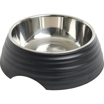 Miska pro psa Kruuse Miska melamin Frosted Ripple Bowl 700ml černá BUSTER