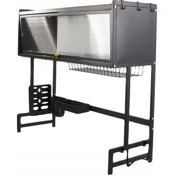 Odkapávač na nádobí Verk 07380 Multifunkční odkapávač na nádobí nad dřez, 85 cm, černý