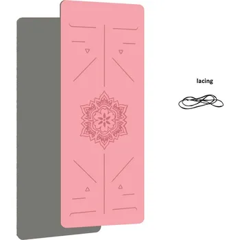 podložka na cvičení TPE protiskluzová jóga podložka fitness | cvičení - růžová šedá