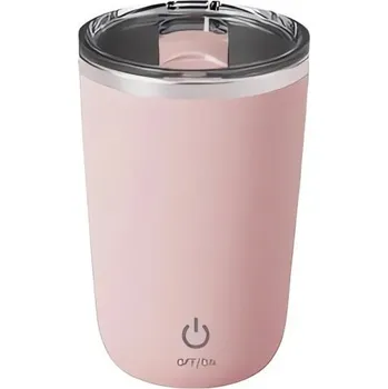 Termohrnek Verk 07375 Samomíchací šálek na kávu 350 ml, růžový
