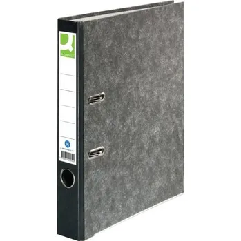 Archivační box Pákové pořadače Q-Connect - A4, kartonové, šíře hřbetu 5 cm, mramor, černý hřbet, 25 ks