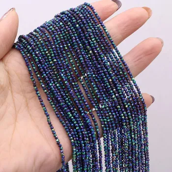 Dětské navlékací korálky Přírodní krystalové korálky 2mm | šperky - Fialová zelená , 2mm