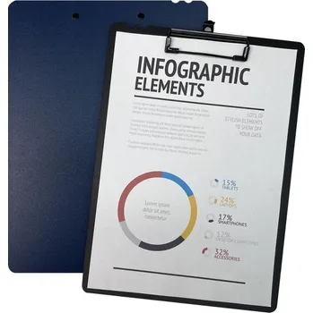 Psací podložka Podložka s klipem A4 Morandi, modrá