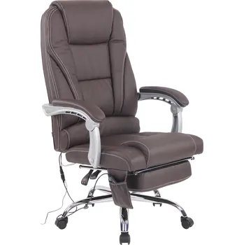 Barová židle LRCZ Kancelářské křeslo z pravé kůže Pacific s masážní funkcí Barva: hnědá