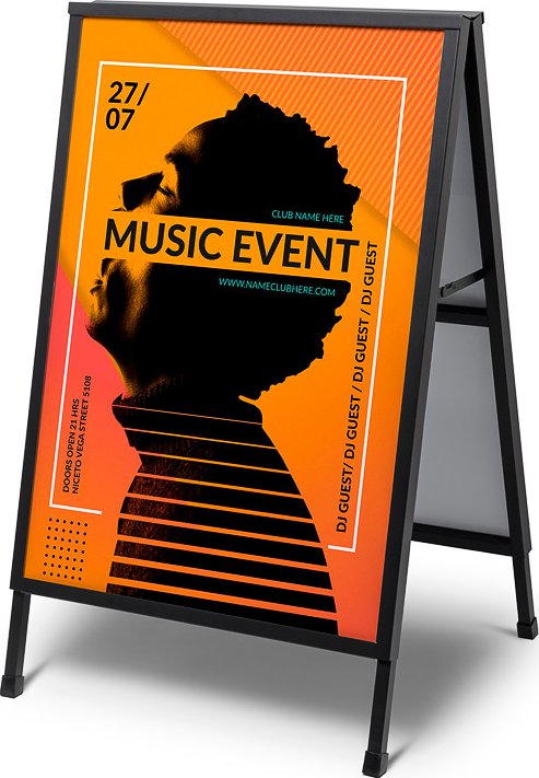 Ocelové áčko Slide in, plakátový formát A1