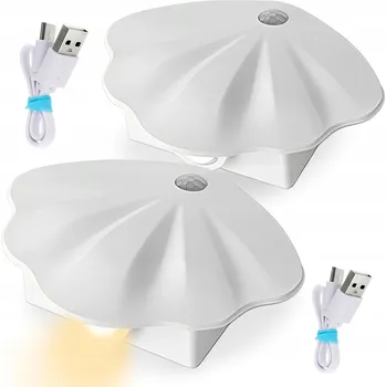 Nástěnné svítidlo NOČNÍ LAMPA LED NÁSTĚNNÁ MAGNETICKÁ KINKIET SE SENZOREM POHYBU, BÍLÁ 2 KUSŮ